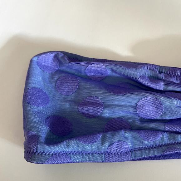 Victoria's Secret PINK Bralette Womens Medium Purple Dot Spot Mesh Bandeau - Picture 2 of 10